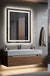 Large LED Bathroom Mirror with Lights LED Vanity Mirror Wall Mounted Anti-Fog Dimmable Makeup Mirrors for Bedroom