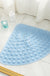 Feblilac TPE Blue/Grey/White Drain Holes and Suction Cups Tub Rug, Anti Slip Massage Bathtub Mats