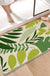 Feblilac Green Tropical Plant Leaves Tufted Bath Mat