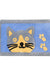 Feblilac Cat and the Footprints Blue Ground Bath Mat