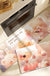 Feblilac Cartoon Pink Cream Cake and Bear PVC Leather Kitchen Mat