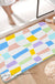 Feblilac Colorful Distorted Square Geometric Tufted Bath Mat