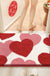 Feblilac Red Festive Love Tufted Bath Mat