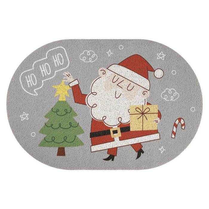 Feblilac Cute Christmas Door Mat Front Door Entrance Rug