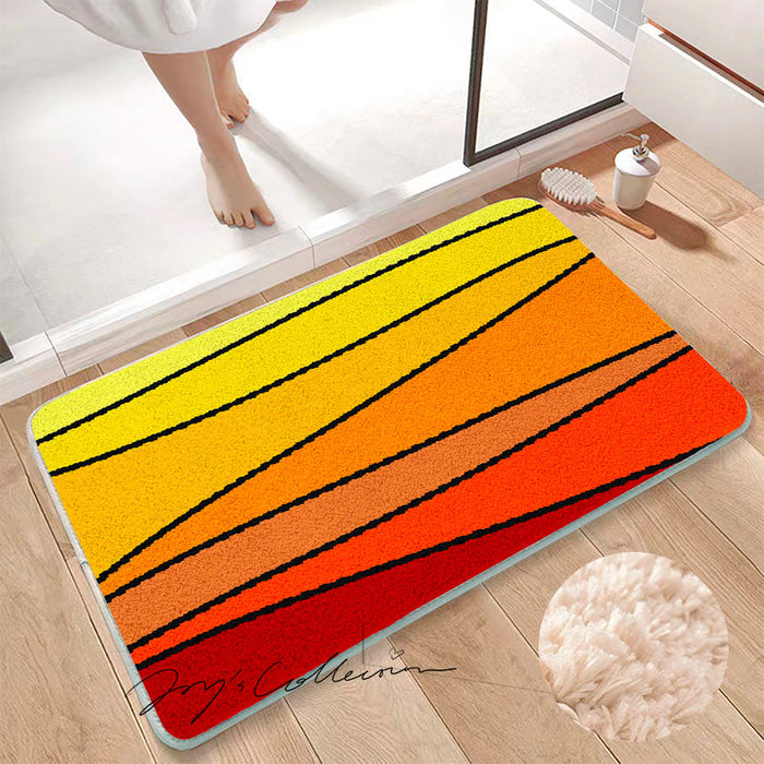 Feblilac Lovely Abstract Sunset Geometric Tufted Bath Mat