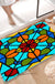 Feblilac Baroco Style Glasses Geometric Tufted Bath Mat