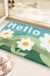 Feblilac Flowers and Mountains Tufted Bathroom Mat Toilet U-Shaped Floor Mat