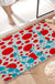 Feblilac Red and Blue Polka Dot Tufted Bath Mat