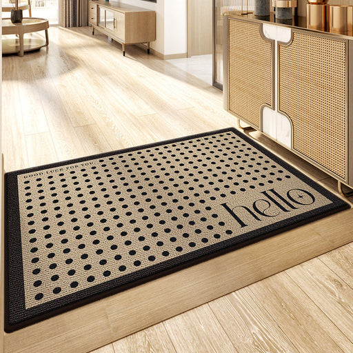 Feblilac Geometric Retro Black Dots Polyester Door Mat