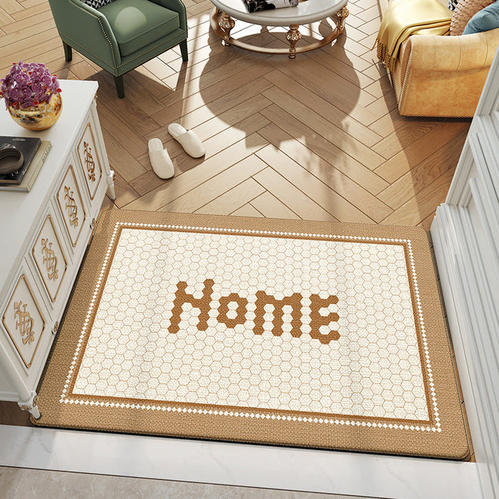 Feblilac Brown Geometric Glass Pattern Polyester Door Mat