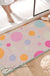 Feblilac Pink Polka Dots Geometric Tufted Bath Mat