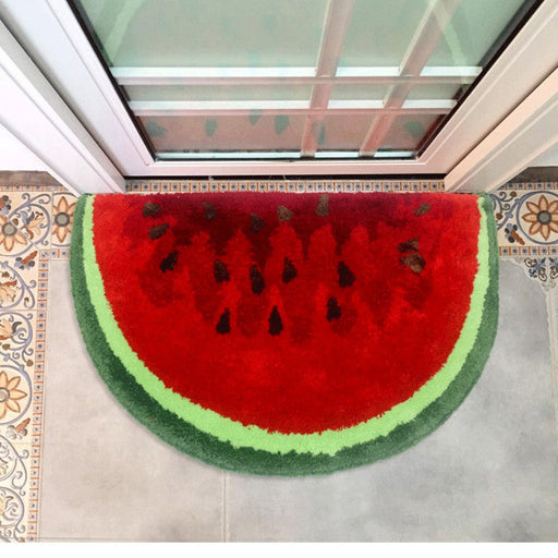 Feblilac Semi-Circular Watermelon Tufted Bathmat