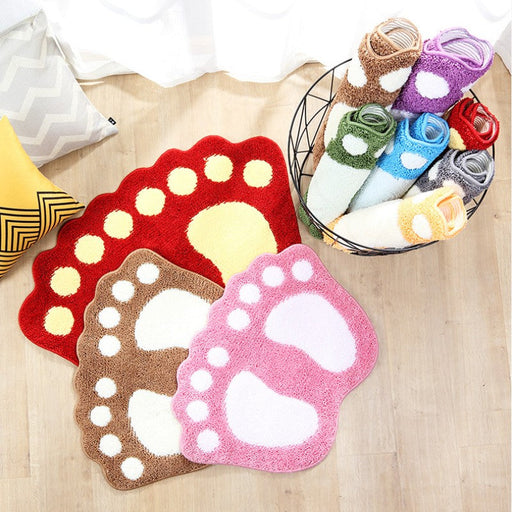 Feblilac Cute Feet Tufted Bath Mat