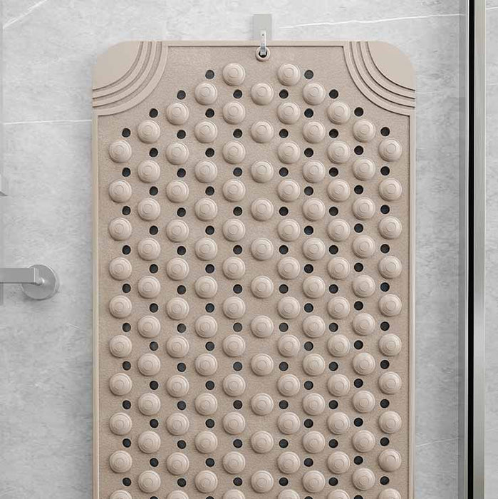 Rubber Blue/Grey/Khaki/Green Drain Holes and Suction Cups Tub Rug, Anti Slip Massage Bathtub Mats