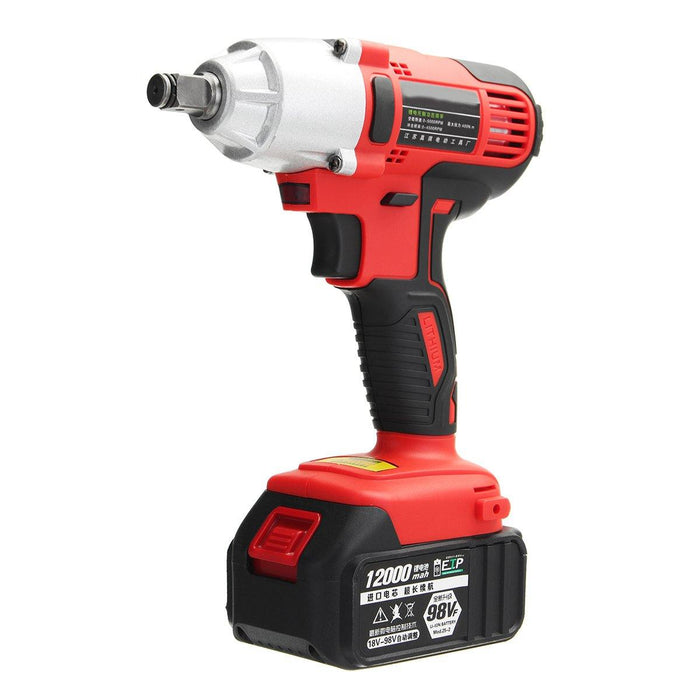 AC 100-240V 12000mah Electric Wrench Lithium-Ion Cordless Impact Wrench 2 Batteries 1 Charger