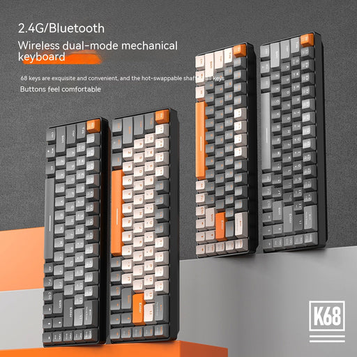 Free Wolf K68 Bluetooth Wireless 24 Dual-mode Mechanical Keyboard
