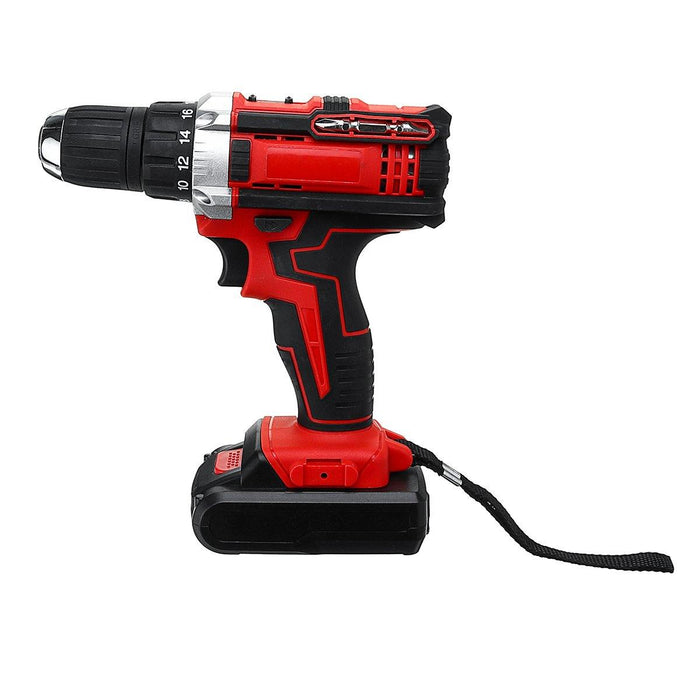 48V 25+3 Gear Rechargable Electric Drill Cordless Impact Drill With 1 or 2 Li-ion Battery With LED Working Light