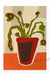 Feblilac Red Vase and Green Plant Tufted Bath Mat