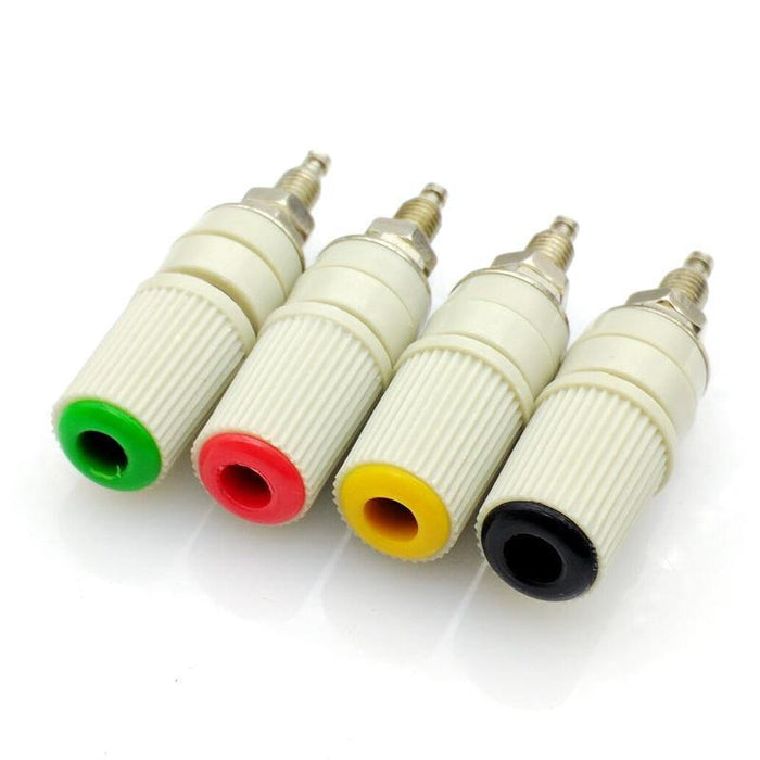 4Color 4mm Banana Socket Pure Copper Large Current Binding Post M5 Studs 30VAC-60VDC MAX 24A Banana Female Connector Plug