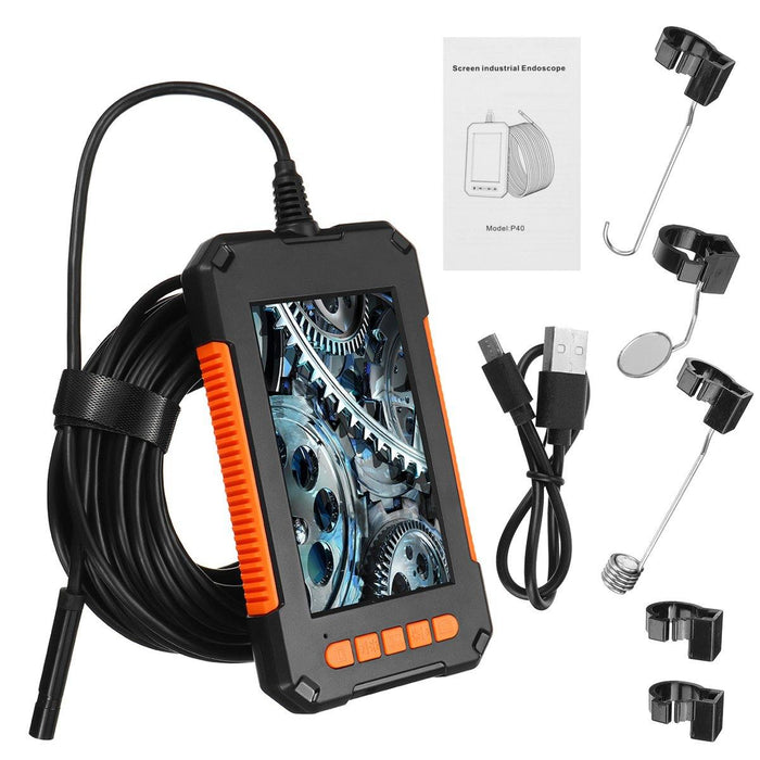 P40 Industrial Borescope Camera 1080P HD 4.3inch LCD Screen Borescope IP67 Waterproof Borescope 8mm 8 LED Lights 2600mAh Battery