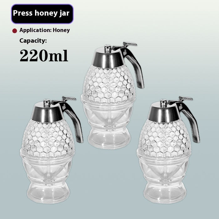 Glass Honey Pot Gift Pressing Honey Portable Storage Bottle