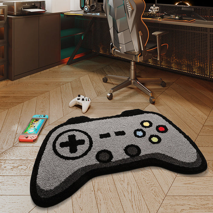 Feblilac Cartoon Grey Gamepad Tufted Bath Mat