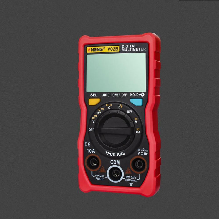 ANENG V02B  4000 Counts Auto-ranging Digital True RMS Multimeter With Temperature Measure Backlight+Flashlight