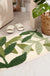 Feblilac Dark Green Leaves Bath Mat