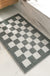 Feblilac Blue and White Checkerboard Ultra Soft Bathroom Rug