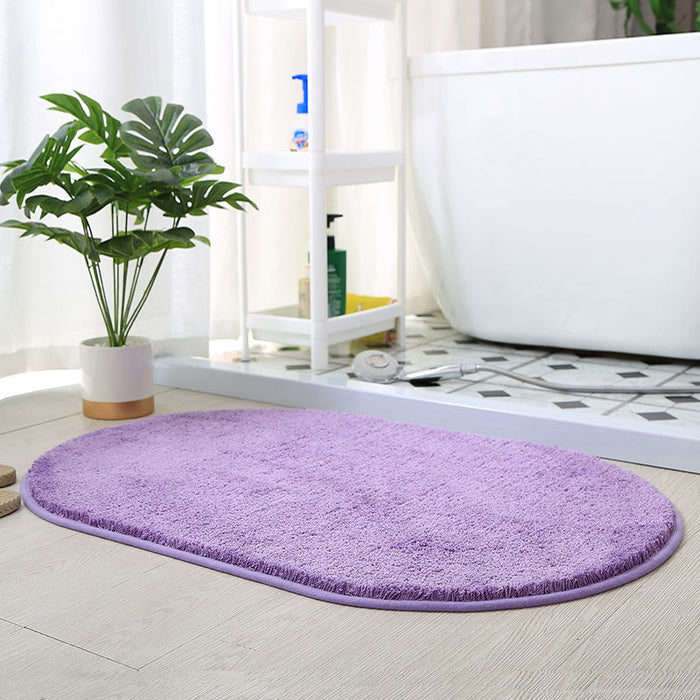 Feblilac Semicircle Solid Beige Tufted Bath Mat