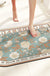 Blue Ground White Floral Soft Diatomaceous Earth Bath Mat