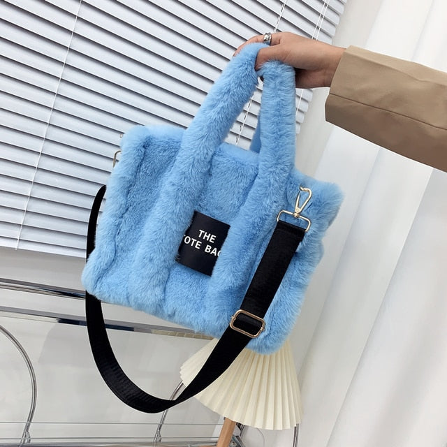 Designer Faux Fur Tote Bag - Okeihouse