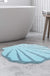 Blue Shell Bath Mat, Beach Ocean Style Rug for Bathroom