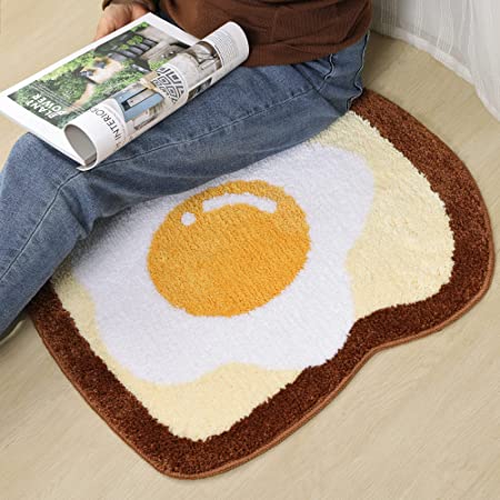 Feblilac Cute Toast Tufted Bath Mat