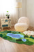 Green Moss Soft Fluffy Rug, Lake Bedroom Runner Mat