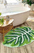 Feblilac Green Tropical Leaves Bath Mat