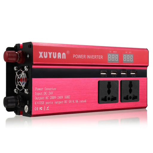 4000W 12V/24V DC to 110V/220V AC Solar Power Inverter LED Modified Sine Wave Converter