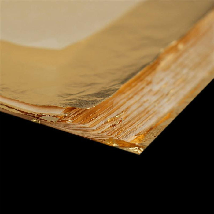 100Pcs Imitation Gold Foil Sheets Copper Leaf Sheets Transfer Leaf Sheets Gold Leaf Booklet 16cm×16c