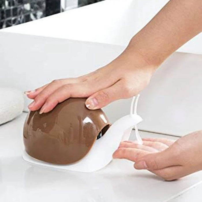 Hand Soap Dispenser Soap Dispenser Dish Soap Dispenser Cute Snail Soap Dispenser for Kitchen Bathroom Etc. (120ML) (Brown)