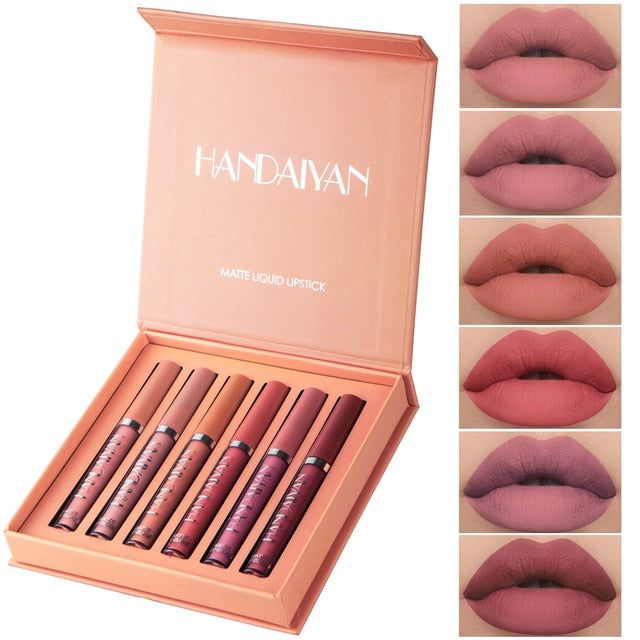 6PC Matte Velvet Lip Gloss Set - Okeihouse