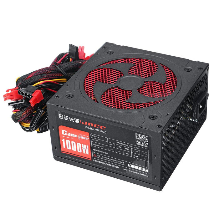 1000W Silent PC Power Supply Gaming PCI SATA ATX 12V 2.31 LED Fan Computer