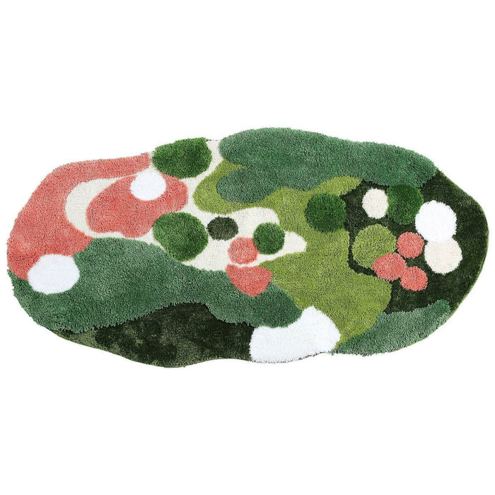 Green Moss Soft Fluffy Rug, Lake Bedroom Runner Mat