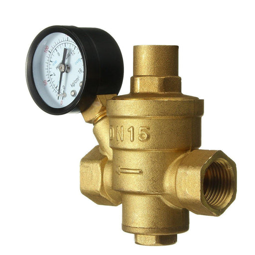 Adjustable DN15 Bspp Brass Water Pressure Reducing Valve with Gauge Flow