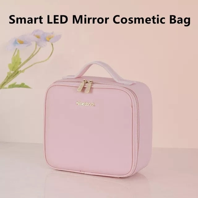 Smart  LED Cosmetic Case with Mirror - Okeihouse