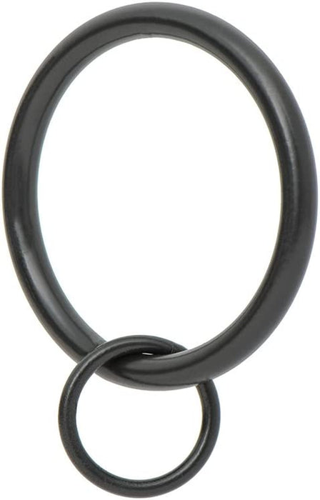 Drapery Eyelet Curtain Rings - 1.7" Ring Loop for Hook Pins, Set of 14 - Black