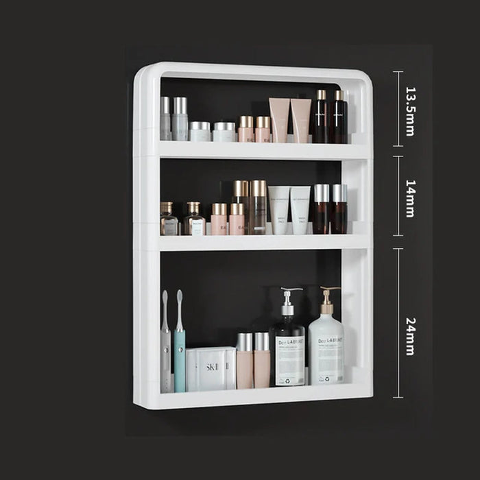 Bathroom Wall Mounted Shelf Multifunctional Toiletries Storage Rack Kitchen Seasoning Bottle Storage Rack Cosmetics Organizer