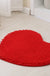 Feblilac Heart-shaped Solid Chenille Non-Slip Microfiber Shag Bathroom Rug Mat