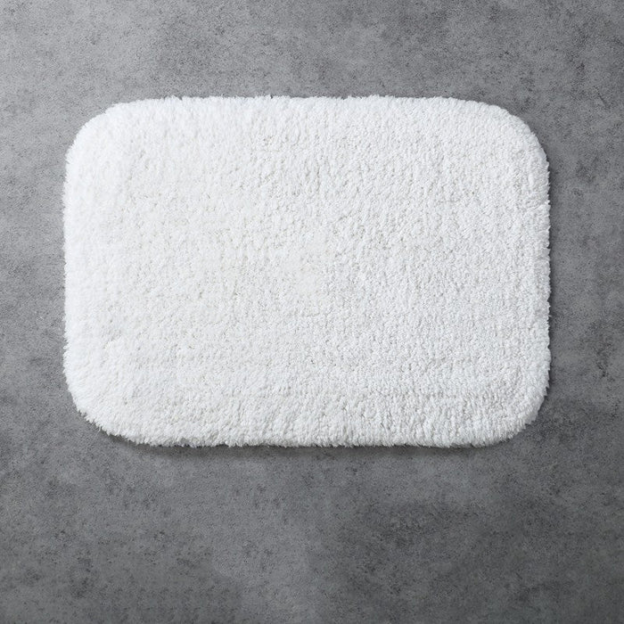 Feblilac Simple Solid Tufted Bathroom Mat Toilet U-Shaped Floor Mat