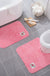 Feblilac Flower Embroidered solid Tufted Bathroom Mat Toilet U-Shaped Floor Mat