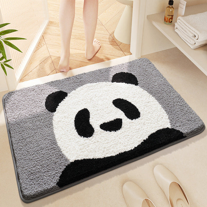 Feblilac Cartoon Panda Tufted Bath Mat